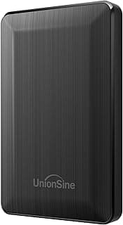 UnionSine HD Externo 2,5" 1TB Ultra Slim Portátil USB3.0 SATA HDD Preto para PC, Mac, PS4, PS5, Xbox, Wii U, TV | Armazenamento HDD USB 3.0 Tipo-C compatível com PS4, Xbox, PC, Mac, TV, desktop, laptop