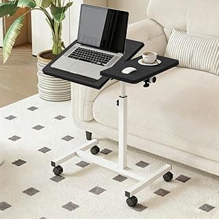 Mesa ajustável dobrável, mesa de notebook lateral com ajuste de altura (Preto-AB Flip)