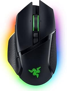 Razer Mouse para jogos sem fio Basilisk V3 Pro: Roda inclinável HyperScroll - Sensor óptico DPI 30K - Interruptores ópticos Gen-3 - 13 zonas Chroma RGB - 13 controles programáveis - 3 modos de conexão