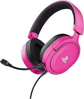 GXTrust 498P Forta Headset Gamer Licenciado para PlayStation 5 – Drivers de 50 mm, Microfone Removível, Confortável e Sustentável, Compatível com PS5, PS4 e PC, Rosa