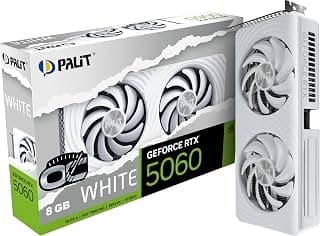 Palit Placa gráfica GeForce RTX 5060 White OC 8GB GDDR7 2280 MHz 128 bits 8 pinos RGB Lighting