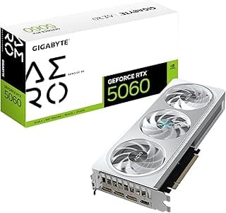 Placa de Vídeo Gigabyte RTX 5060 Aero OC, 8GB GDDR7 - GV-N5060AERO OC-8GD