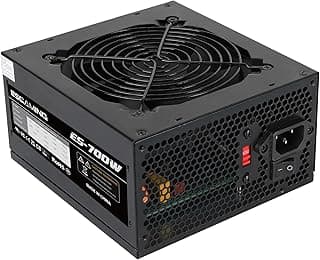 ESGAMING Fonte de alimentação ATX de 700 W, com ventilador de resfriamento ultra silencioso de 120 mm, todas as proteções