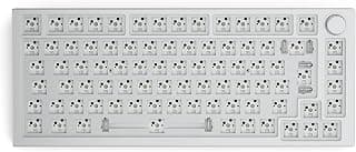 Teclado mecânico modular Glorious Pro – GMMK Pro (ISO) – Layout internacional UK/ES/DE/NORD – Junta de alto perfil montada barebones Premium RGB 75% ISO Teclado (GMMK Pro ISO (75%), branco Ice)