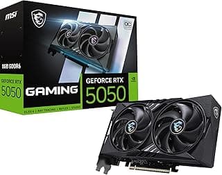 MSI Placa gráfica Gaming RTX 5050 8G Gaming OC (8GB GDDR6,128-bit, desempenho extremo: 2647 MHz, DisplayPort x3 2.1a, HDMI 2.1b, NVIDIA Blackwell Architecture)