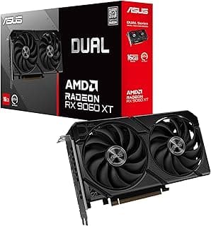 ASUS Placa gráfica Dual Radeon RX 9060 XT 16GB GDDR6 (PCIe 5.0, HDMI 2.1b, DisplayPort 2.1a, design de 2.5 compartimentos, design de ventilador de tecnologia axial, tecnologia 0dB e mais)