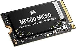 Corsair SSD MP600 Micro 1TB M.2 NVMe PCIe x4 Gen4 Gen4 – M.2 2242 – Leitura sequencial de até 7.000 MB/s – Alta Densidade 3D TLC NAND – Compatível com Laptops Lenovo Legion Go e Thin PCIe 4.0 – Preto