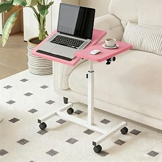 Mesa ajustável dobrável, mesa de notebook lateral com ajuste de altura (Rosa-AB Flip)