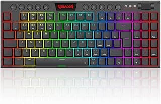 Redragon Teclado Mecânico Gamer Yi TKL 96% RGB Preto Switch Marrom Low Profile USB-A ABNT2 Hot Swap Compatível c/ Notebook, PC