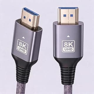 Cabo compatível com HDMI 8K 2.1 5m Ultra Rápido 48Gbps, Suporte 8K 60Hz e 4K 120Hz com HDR, para PS5, Xbox Series X, TV, Monitor e Notebook, Cabo Reforçado para Vídeo e Áudio de Alta Definição