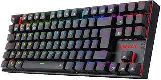 Teclado Mecânico Gamer Redragon Kumara PRO RGB Preto Wireless e Bluetooth Switch Marrom K552RGB-BRS-B