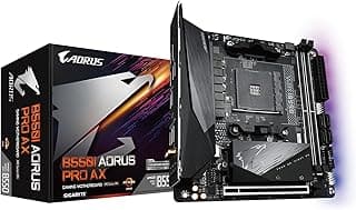 GIGABYTE Placa-mãe B550I AORUS PRO AX AMD AM4 ITX, suporta Ryzen série 5000/4000/3000, DDR4, 6+2 Power Phase, 2X M.2, PCIe 4.0, USB-C, WiFi 6, LAN 2,5 GbE, Q-Flash Plus, WiFi EZ-Plug, RGB Fusion