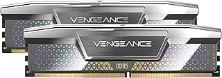 CORSAIR Memória de computador Vengeance DDR5 CUDIMM 48GB (2 x 24GB) DDR5 8000MHz CL38-50-50-128 1,40V Intel XMP iCUE - Prata (CMKC48GX5M2X8000C38)
