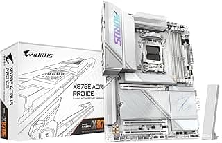 GIGABYTE Placa mãe X870E AORUS PRO ICE AMD AM5 LGA 1718, ATX, DDR5, 4X M.2, PCIe 5.0, USB4, WIFI7, LAN 2,5GbE, EZ-Latch, Garantia de 5 anos