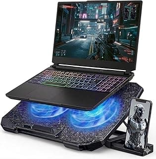 Suporte para Notebook com 2 Cooler silenciosos Base led Refrigerada Compatível com Notebooks 12-17 Polegadas