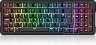 Teclado Mecânico Gamer Redragon Arlokks Preto RGB Gasket Mount 1800 Compact Switch Redragon RPC linear QMK/VIA Hotswap 5 Pinos Roda de Volume Tri-Mode USB Tipo-C, Bluetooth e USB 2.4GHz K742B
