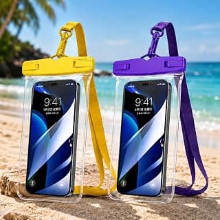 Kit 2 Capas Impermeáveis para Celular IPX8 Universal até 6,5 Polegadas, Bolsa à Prova d’Água na CORES SORTIDAS Ideal para Praia, Piscina, Viagens e Esportes – Qualidade Premium LNMAX®