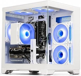 LXZ Desktop para jogos Ryzen 5 4500 RTX 3050 6GB 16GB RAM 512GB SSD WiFi 6 | Jogos 1080P, Ray Tracing e DLSS, PC de torre para jogos, streaming, home office, Photoshop, codificação