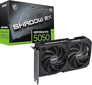 Placa de Vídeo MSI GeForce RTX 5050 Shadow 2X OC 8GB GDDR6 128-bit PCIe 4.0