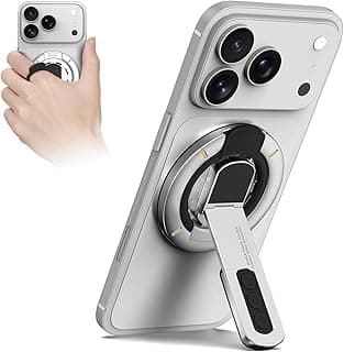 Tobeape Suporte MagSafe 3 em 1 para Celular – Anel Magnético Ajustável com Ímã Dupla Face e Design Anti-Estresse, Compatível com iPhone 17/16/15/14/13/12 e Outros Smartphones (Branco)