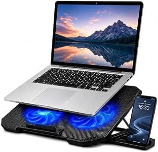 Base Refrigerada para Notebook com 2 Coolers LED, Ajuste de Altura e Suporte Ergonômico USB