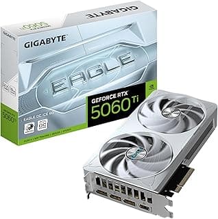 Gigabyte Placa gráfica GeForce RTX 5060 Ti EAGLE OC ICE 8G - 8GB GDDR7, 128bit, PCI-E 5.0, 2617MHz Core Clock, 3 DisplayPort, 1 x HDMI, GV-N506TEAGLEOC ICE-8GD