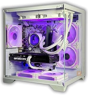 PC Gamer Ryzen 7 5700X, 32GB DDR4 3200MHz, RTX 5060 8GB, SSD 1TB NVMe, Branco – Full White Premium Water Cooler RGB e Cabos Sleeved
