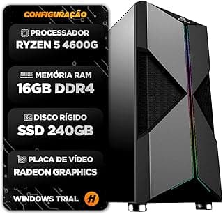 Pc Gamer Hertz Ryzen 5 5600G, 16GB DDR4, SSD 240GB, Gabinete Gamer RGB, 500W Real