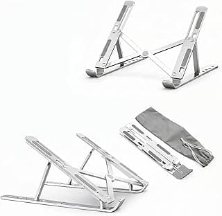 Suporte para Notebook Ergonômico em Alumínio Premium – Base Dobrável e Portátil para MacBook e Laptops 10-16", Ventilação Ativa e Silicone Antiderrapante