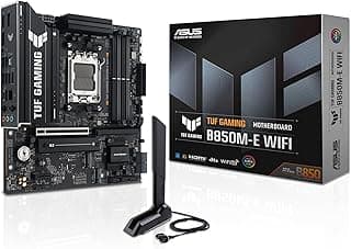 ASUS TUF Gaming B850M-E WiFi, Placa-Mãe mATX, Soquete AM5, DDR5, PCIe 5.0, WiFi 6E, Ethernet 2,5 Gb, Chipset B850