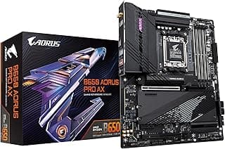 GIGABYTE B650 AORUS PRO AX (AM5/ LGA 1718/ AMD B650/ ATX/5 anos de garantia/DDR5/Quad M.2/ PCIe 5.0/USB 3.2 Gen2X2 Tipo-C/WiFi 6E/ Intel 2.5GbE LAN/Q-Flash Plus/EZ-Latch/placa-mãe para jogos)