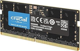 Crucial Memória RAM 8GB DDR5 5200MT/s (ou 4800MT/s) para notebook CT8G52C42S5, preta