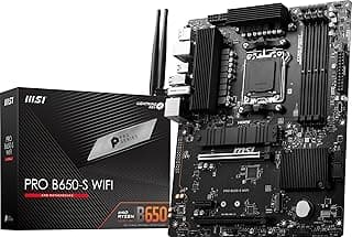 MSI Placa-mãe PRO B650-S WiFi ProSeries (suporta processadores AMD Ryzen série 7000, AM5, DDR5, PCIe 4.0, M.2, SATA 6Gb/s, USB 3.2 Gen 2, HDMI/DP, Wi-Fi 6E, 2.5Gbps LAN, ATX)