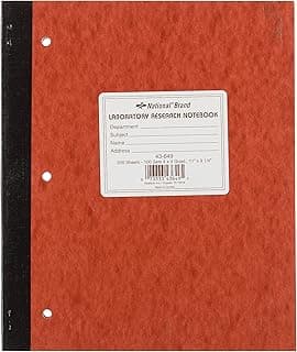Notebook National Laboratorial, 4 x 4 Quad, Marrom, Capa, 11 x 9,25 polegadas, 100 Conjuntos (43649), Marrom, 4 X 4 Quad, Brown