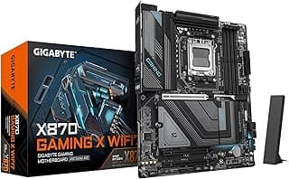 GIGABYTE Placa mãe X870 Gaming X WIFI7 AMD AM5 LGA 1718, ATX, DDR5, 3X M.2, PCIe 5.0, USB4, WIFI7, LAN 2,5GbE, EZ-Latch, Garantia de 5 anos