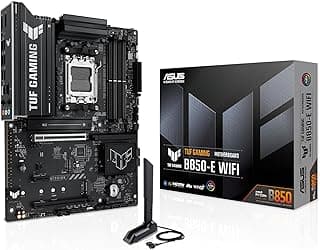 ASUS Placa-mãe TUF GAMING B850-E WIFI AMD AM5 B850 ATX, DDR5, PCIe 5.0 Ready, M.2 slots x3, Wi-Fi 6E, 2.5Gb Ethernet, DisplayPort, HDMI, USB 20Gbps Tipo-C, USB 10Gbps Tipo-C, BIOS FlashBack, AuraSync