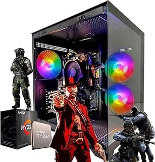 PC GAMER RYZEN 5 3400G, 16GB DDR4, SSD M.2 NVME 500GB, AQUARIO PRETO