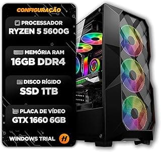 PC GAMER HERTZ® RYZEN 5600G 16GB SSD 1TB GTX 1660 6GB SUPER GABINETE GAMER PRIME