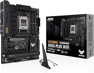 ASUS Placa mãe TUF Gaming B650-PLUS WiFi AMD B650 AM5 Ryzen Desktop 9000 8000 e 7000 ATX, 14 estágios de energia, PCIe 5.0 M.2, memória DDR5, WiFi 6 e Ethernet de 2,5 GB, suporte USB4 Aura Sync