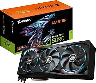 Gigabyte Placa gráfica AORUS GeForce RTX 5090 Master 32G - 32GB GDDR7, 512bit, PCI-E 5.0, 2655MHz Core Clock, 3 x DP 2.1a, 1 x HDMI 2.1b, GV-N5090AORUS M-32GD