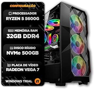 PC GAMER RYZEN 5 5600GT, 32GB DDR4, SSD M.2 NVME 500GB, VEGA 7, FONTE 500W