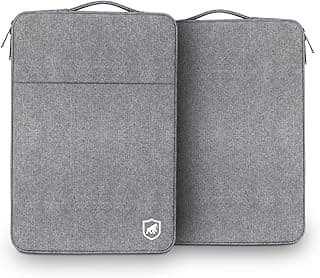 Gshield Capa Case para Notebook Aveludada com Alça e Bolso Externo com Zíper, Survivor (Cinza, 14-15,6" Polegadas - 28x38 cm)
