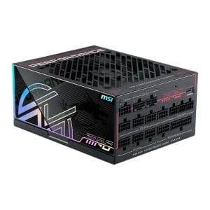 Fonte MSI MPG AI1600TS, 1600W, Full Modular, ATX 3.1, PCIe 5.1, 80 Plus Titanium, Preto, 306-7ZPUA19-CE0