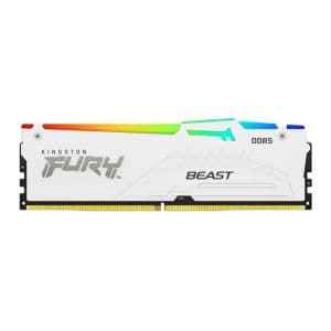 Memoria Kingston Fury Beast, RGB, 16GB (1x16GB), DDR5, 6000MHz, C30, Branco, KF560C30BWEA-16