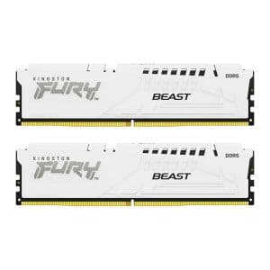 Memoria Kingston Fury Beast, 32GB (2x16GB), DDR5, 6000MHz, C30, Branco, KF560C30BWEK2-32