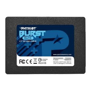 SSD Patriot Burst Elite, 480GB, Sata III 6GB/s, Leitura 450 MB/s, Gravacao 320 MB/s, PBE480GS25SSDR