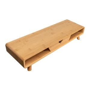 Base Para Notebook ou Monitor Zinnia, Com Elevacao e Organizador, Bambu, ZNO-NM-NT