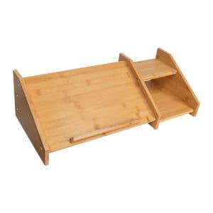 Base Para Notebook Zinnia, Com Elevacao e Organizador, Bambu, ZNO-NTB-NT
