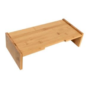 Base Para Notebook ou Monitor Zinnia, Com Elevacao e Organizador, Bambu, ZNO-ONM1-NT