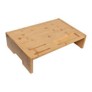 Base de Mesa Para Notebook ou Monitor Zinnia, Com Organizador, Bambu, ZNO-ONM2-NT